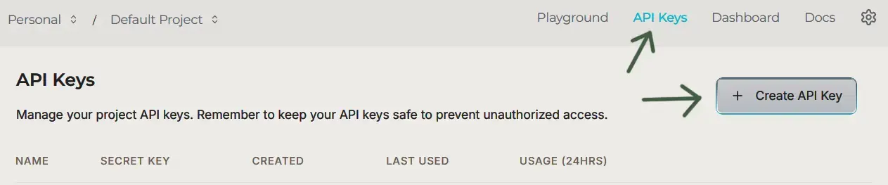 Groq Console — API keys