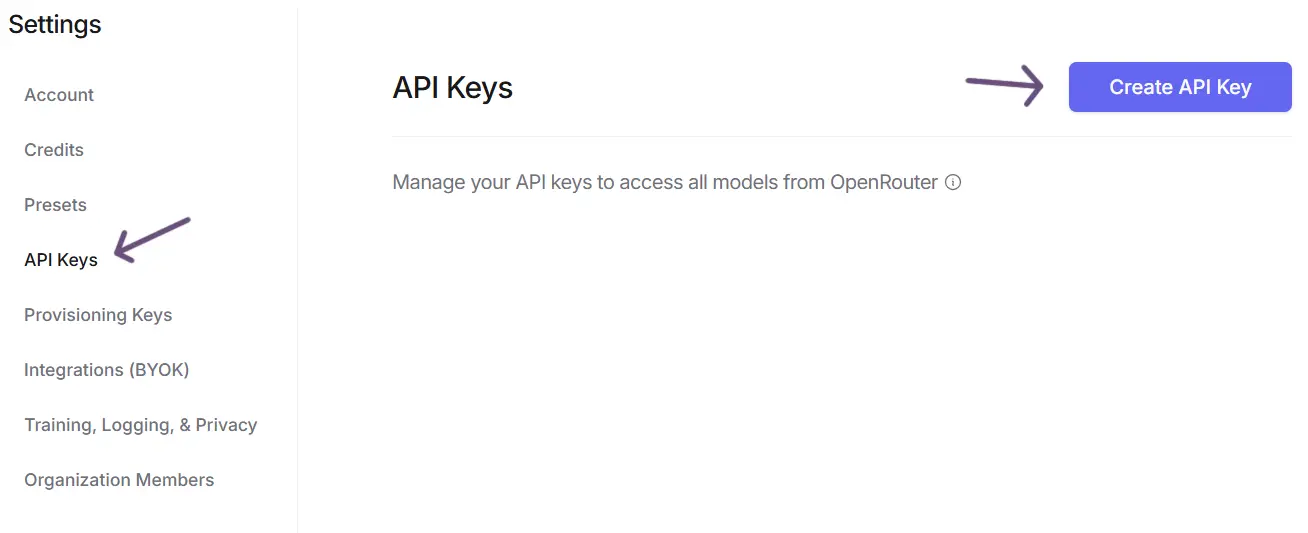 OpenRouter — API keys