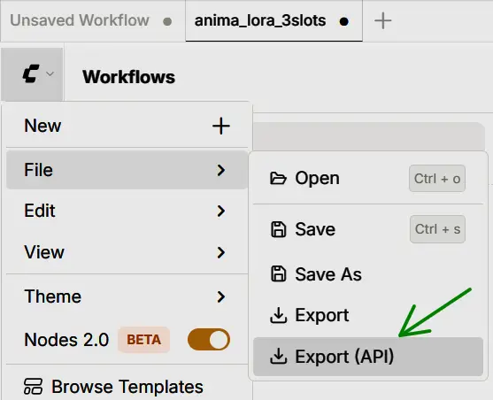 ComfyUI workflow — pos_prompt / neg_prompt