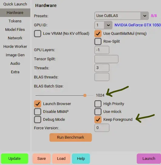 koboldcpp — load model